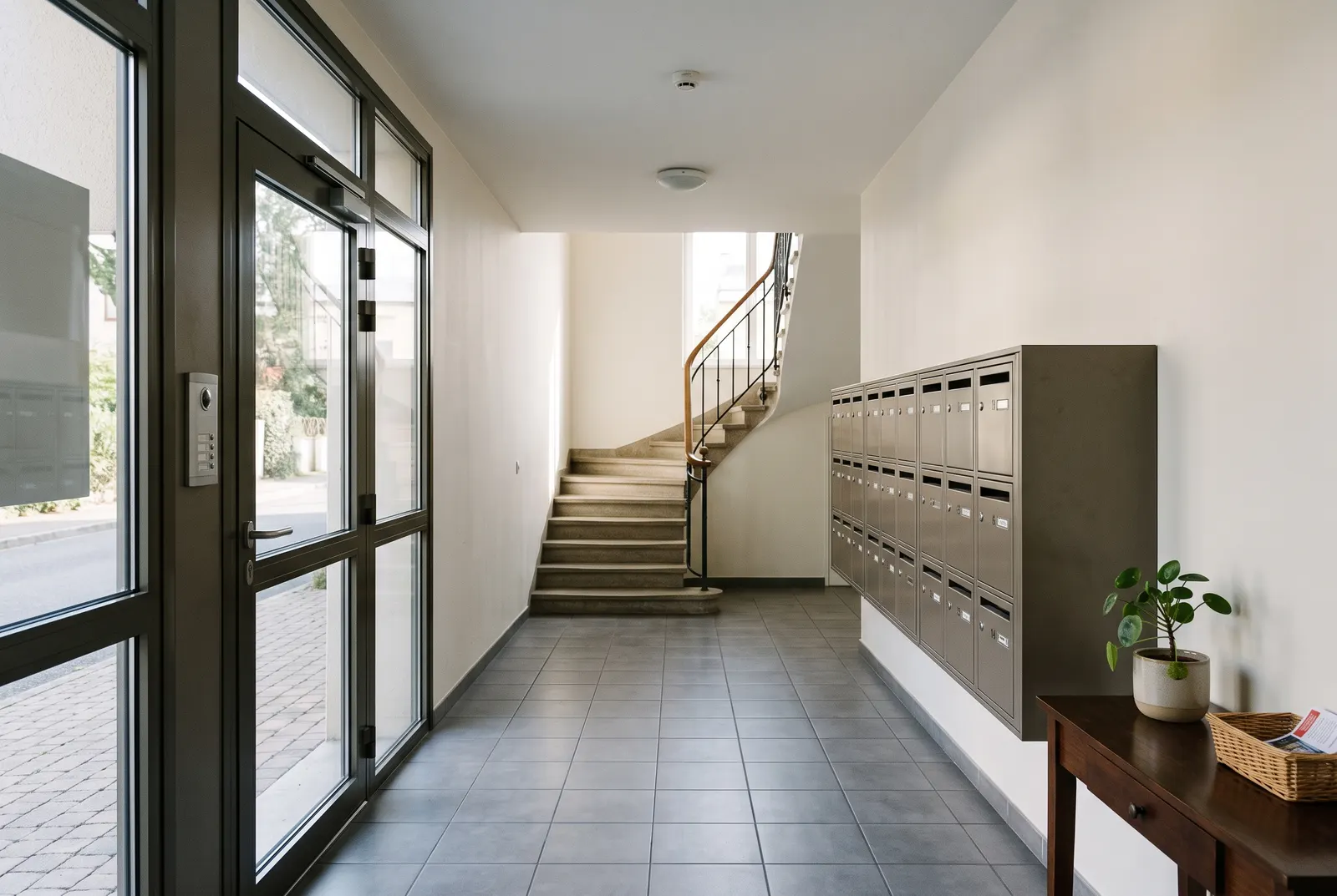 Hall d'entrée d'un immeuble en copropriété